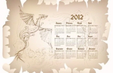 2012新年欧式风格日历矢量素材