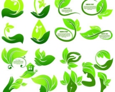 图形创意创意图形绿色生态标志矢量素材