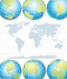 地球仪地球模型矢量图