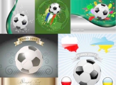 2012欧洲杯足球比赛海报矢量素