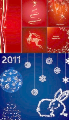 2011新年圣诞背景矢量图
