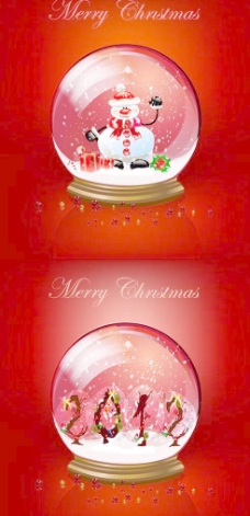 圣诞节玻璃水球饰品矢量素材