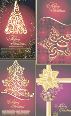 华丽典雅圣诞海报矢量图片