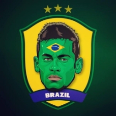 星球世界2014巴西世界杯球星插画内马尔