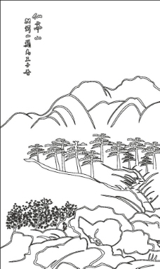 山水激光圖山水矢量圖圖片下載山水激光圖青松古寺圖片山水激光圖山水