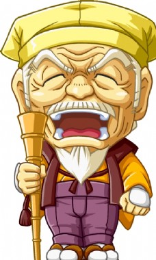 卡通日本老人图片