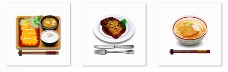 美味食品三个美味的套餐食品PNG图标