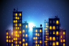 房地产背景城市夜景图片