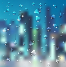 城市雨滴玻璃背景矢量素材