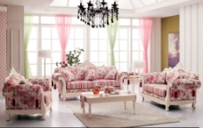 粉色客厅