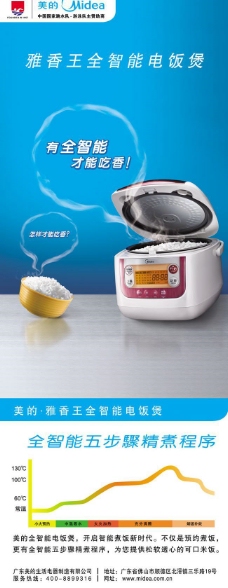 广告素材雅香智能美的电饭煲广告海报PSD素材