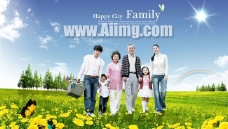 幸福家庭韩国家庭幸福连线PSD素材