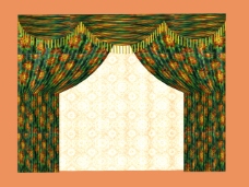 古典窗帘模型