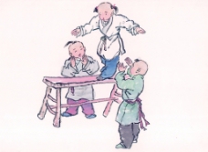 儿童杂技沿板凳