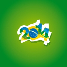 2014巴西世界杯艺术字矢量素材
