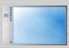 蓝色科技背景电视显示器框PPT背景