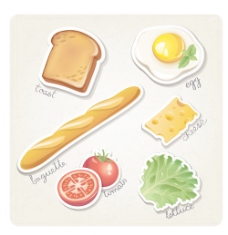 不同的早餐食品矢量图标素材02