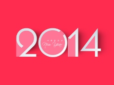 粉色2014新年艺术字字体矢量素材