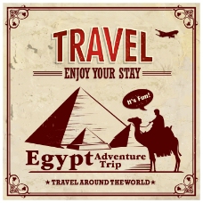 复古埃及旅行海报矢量素材