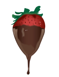 美味的巧克力草莓