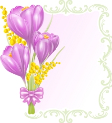 美丽的紫色花卡矢量图02