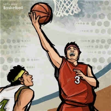 高清手绘篮球运动员素材