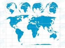 与地球矢量素材世界地图