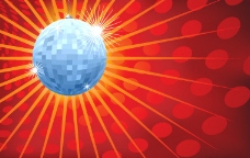 水晶球和迪斯科灯背景辐射矢量