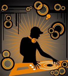 潮流素材DJ的音乐潮流一盘矢量素材