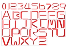红丝带的字母数向量