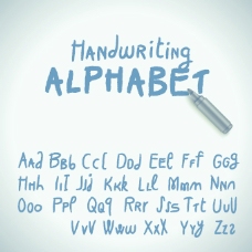 手工绘制的字母的字体矢量集04