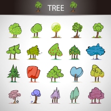 20种精美树木图标设计矢量素材