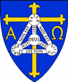 布加迪英国国教的基督教象征的trinidadincludes跨教区纹章阿尔法和欧米加而三一剪贴画盾