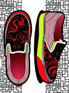 龙纹案运动鞋设计图片
