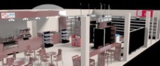 3D加油站室内设计的加油站的概念