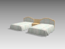 宾馆家具宾馆用床3d模型家具3d模型3
