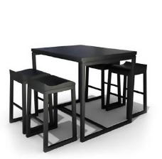餐桌组合54餐馆餐厅桌椅组合3DMAX模型素材带材质