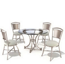 餐桌组合38餐馆餐厅桌椅组合3DMAX模型素材带材质