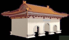背景中式建筑3d模型下载3d20