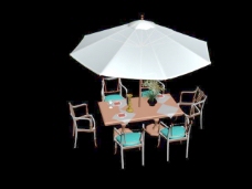 室外模型遮阳伞3d素材室外设计4
