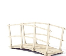 室外模型木桥和栅栏3d素材公用设施1