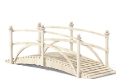 室外模型木桥和栅栏3d素材公用设施5