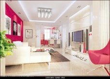室内设计客厅3d素材3d模型 125