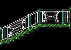 木楼梯铁艺楼梯旋转楼梯现代式楼梯楼梯扶手CAD图块33