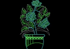 植物盆景花卉CAD饰物陈设图纸素材3