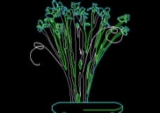 植物盆景花卉CAD饰物陈设图纸素材11