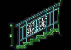 木楼梯铁艺楼梯旋转楼梯现代式楼梯楼梯扶手CAD图块38