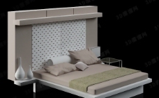 背景3D双人床模型