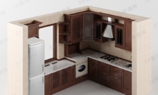 欧式门头3D厨柜模型