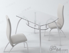餐桌组合3D现代餐桌椅组合模型